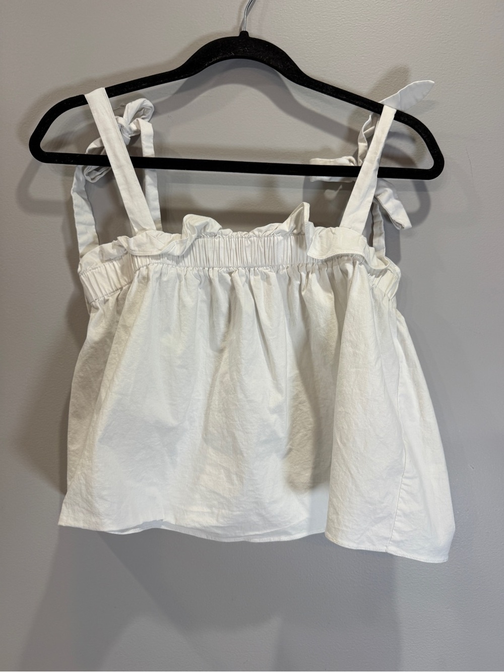 Vici White Tie-Shoulder Cotton Tank